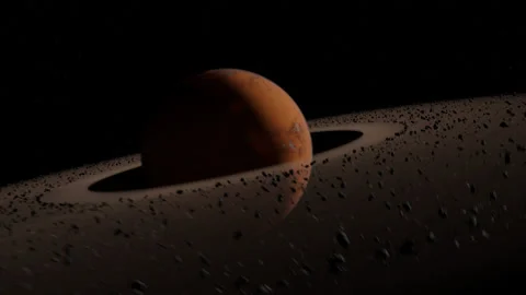 Ringed Planet Flyby Stock Footage 220635965