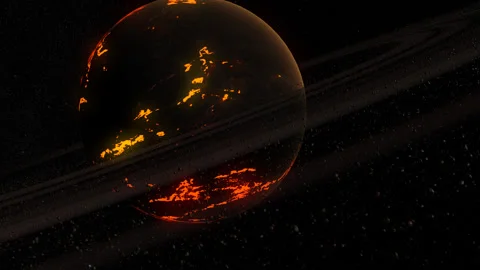 Ringed Planet Stock Footage 136449975