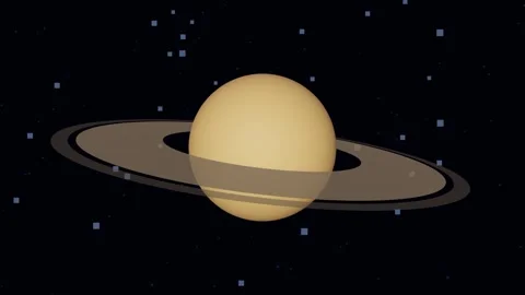 Ringed Planet Orbit 4K Stock Footage 338383457