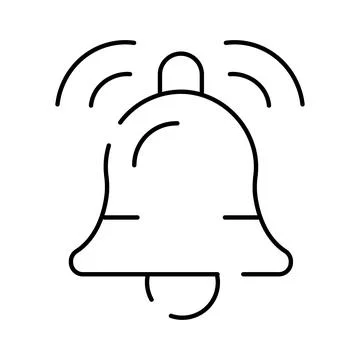 Ringer bell icon vibrating for notification alarm Stock Illustration