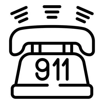 Ringing 911 emergency telephone for help and support Stock Illustration