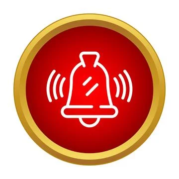 Ringing alarm bell icon button for notification alert Stock Illustration