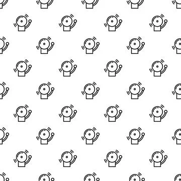Ringing alarm bell seamless pattern and background Stock Illustration