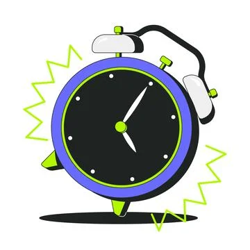 Ringing alarm clock 2D onboarding ui illustration 스톡 일러스트