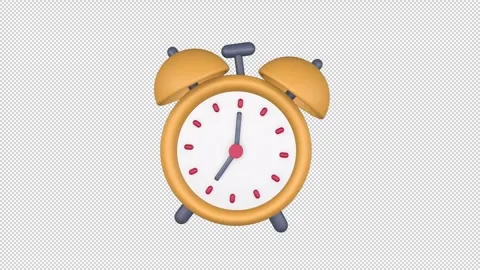 Ringing alarm clock, 3D animation on a transparent alpha channel background Stock Footage 280789185