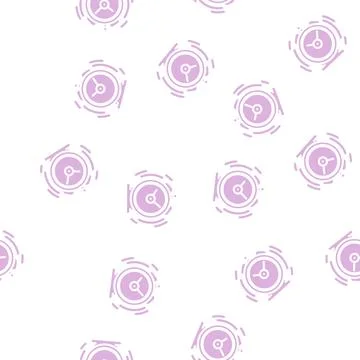 Ringing alarm clock glyph vector seamless pattern Stock Illustration