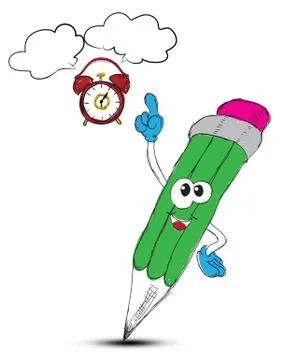 Ringing alarm clock hand-drawn cartoon イラスト素材