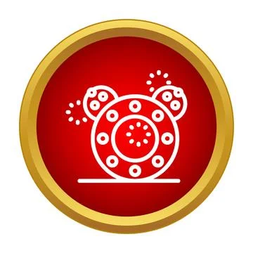 Ringing alarm clock icon displaying morning wake up time Stock Illustration