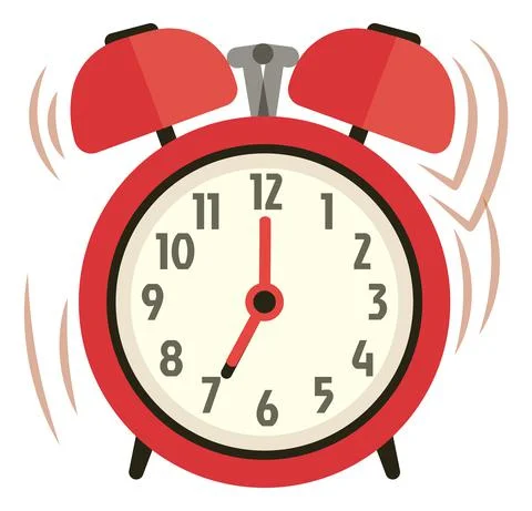 Ringing alarm clock icon. Wake up time symbol Stock Illustration