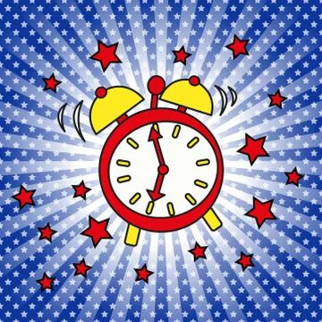 Ringing alarm clock Stock Illustration