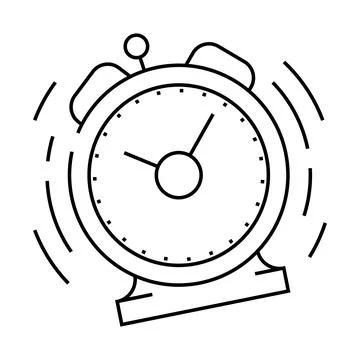 Ringing alarm clock line icon vector illustration Stock Illustration