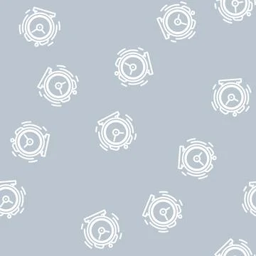 Ringing alarm clock line vector seamless pattern イラスト素材