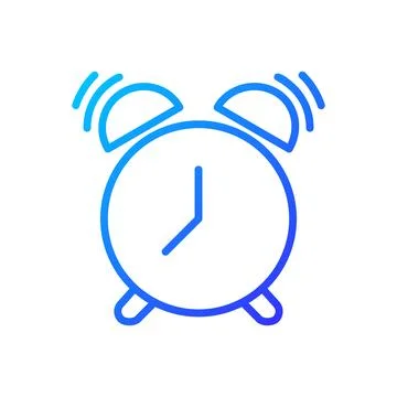 Ringing alarm clock pixel perfect gradient linear vector icon Stock-Illustration