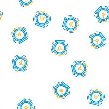 Ringing alarm clock vector seamless pattern イラスト素材