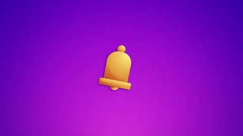 Ringing bell animation with flat design style, animated yellow bell icon Stock Footage 303944345
