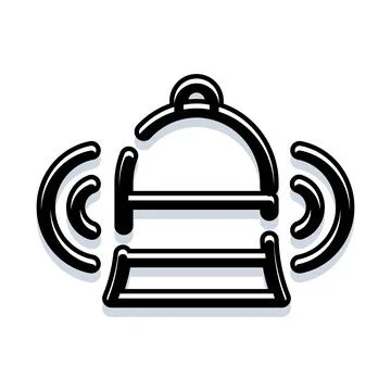 Ringing bell creating sound waves notification icon Ilustración de archivo