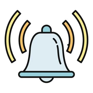 Ringing bell icon for digital notification alert Stock Illustration
