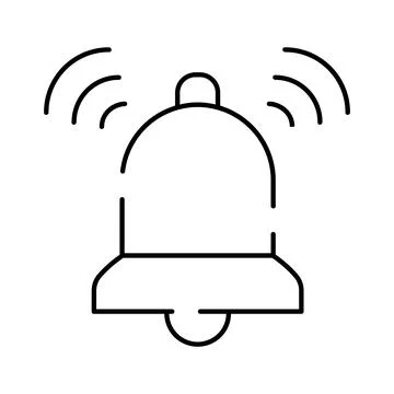 Ringing bell icon for digital notification alert Stock Illustration