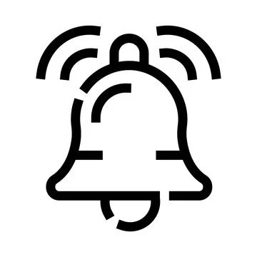 Ringing bell icon indicating new notification alert Stock Illustration