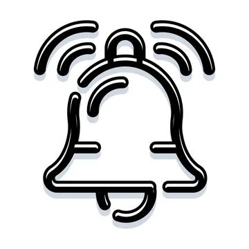 Ringing bell icon for notification and alert concepts Stock Illustration