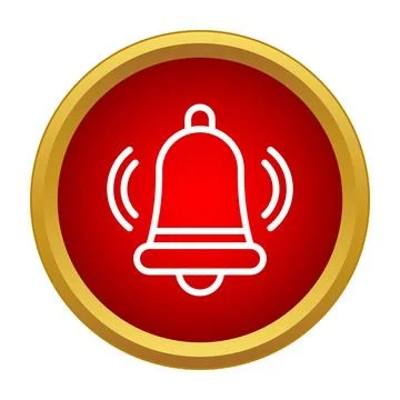 Ringing bell icon representing important notification or alert Stock Illustration