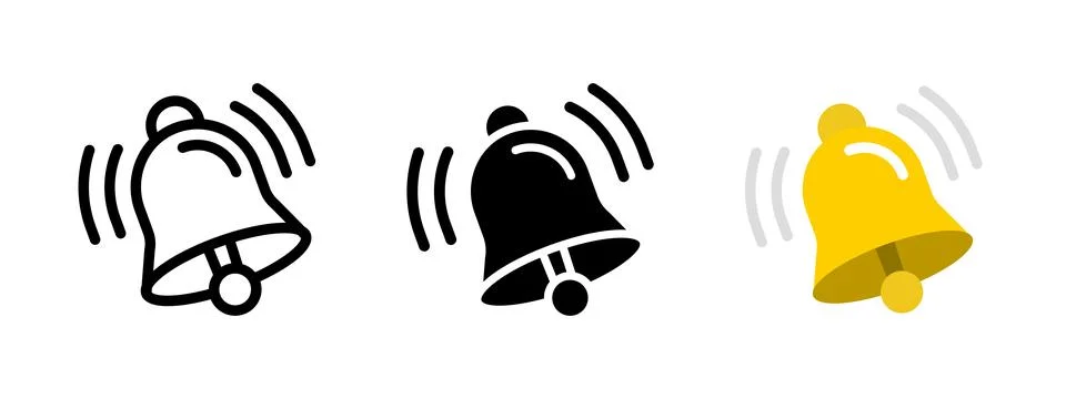 Ringing bell icon. Ring of the school bell vector illustration. Alarm symbo.. Stock Illustration