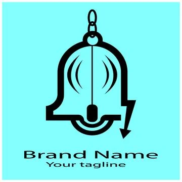 Ringing Bell Lightning logo design Stock Illustration