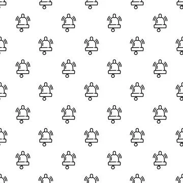 Ringing bell notification icon seamless pattern 库存插图