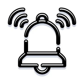 Ringing bell notification line drawing icon Stock Illustration
