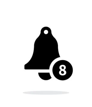 Ringing bell with number simple icon on white background. Stock-Illustration
