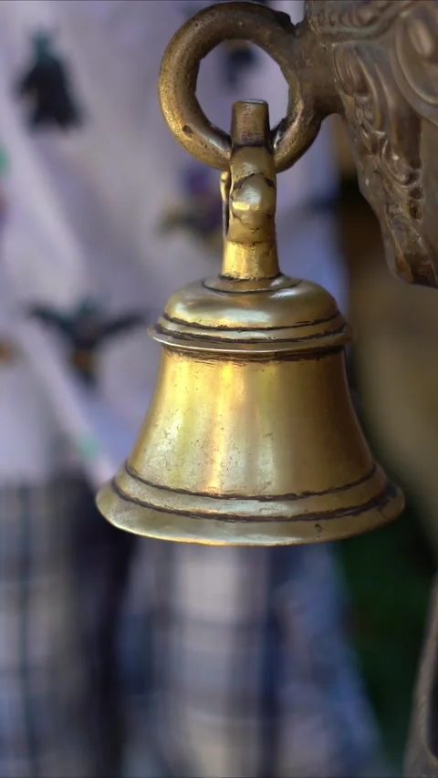 Of Ringing Bell In Temple Gate Stock Footage 270531540