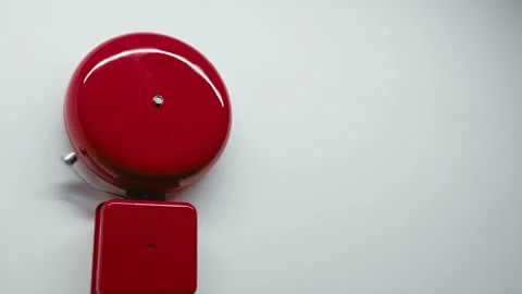 Ringing Bell On The White Wall With Copyspace Stock Footage 314862757
