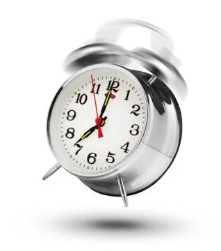 Ringing classical alarm clock isolated on white background Stock Photos