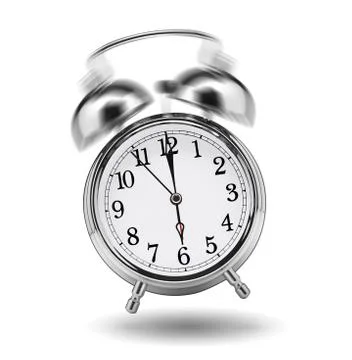 Ringing classical alarm clock isolated on white background Stockfoto's