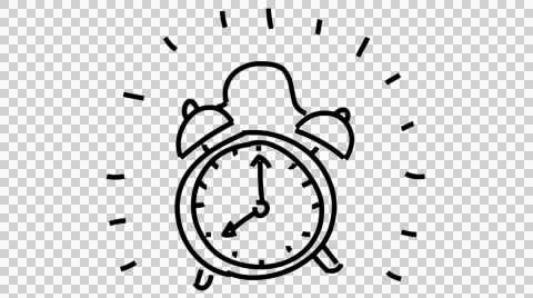 Ringing clock hand drawn illustration animation sketch transparent background Stock Footage 42809875