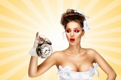 Ringing clock. Stock Photos