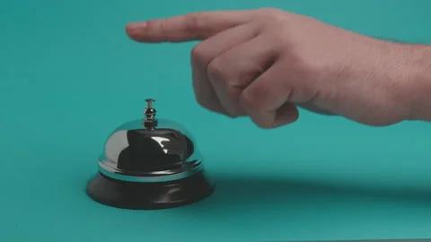 Ringing Counter Table Bell Stock Footage 149244618