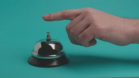 Ringing Counter Table Bell Stock Footage 149244677