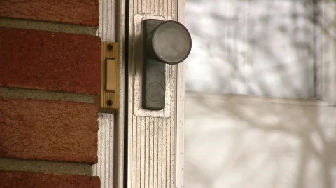 Ringing a Door Bell Stock Footage