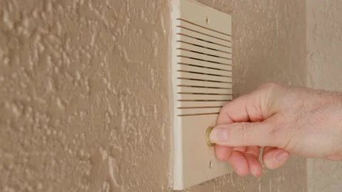 Ringing doorbell by pushing home intercom door bell button. Stock Footage 151027305