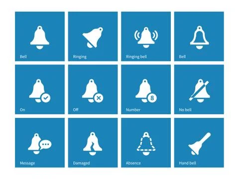 Ringing icons on blue background Stock Illustration