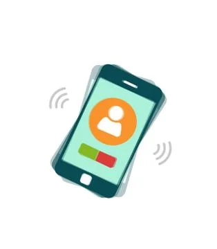Ringing mobile phone vector, calling or vibrating smartphone, cellphone Stock Illustration