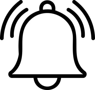 Ringing notification bell for alert message icon Stock Illustration