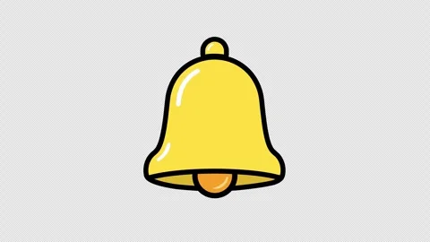 Ringing Notification Bell Icon on Transparent Background Vídeo Stock 330295515