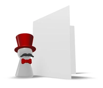 Ringmaster and congratulation card - 3d illustration Stock Illustration