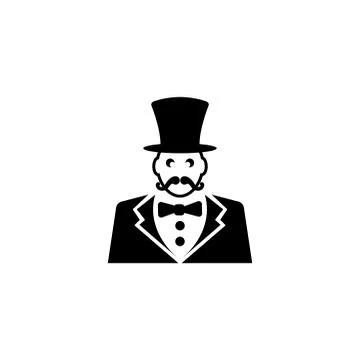 Ringmaster, Circus Ceremony Master with Hat Flat Vector Icon Stock Illustration