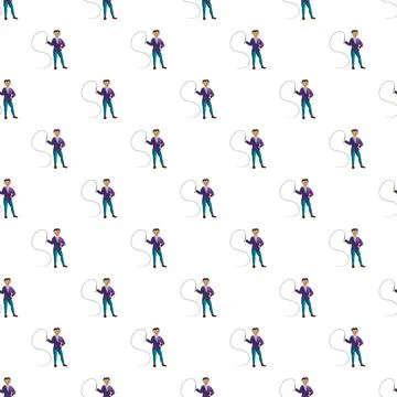 Ringmaster trainer holding whip seamless pattern background イラスト素材