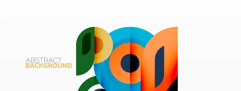 Rings and circles geometric abstract background for wallpaper, banner, backdrop Illustrazione stock