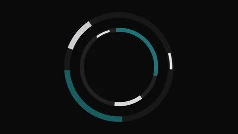 Rings Animation Rotating for Abstract Design with Color Segments Vidéo 333672140