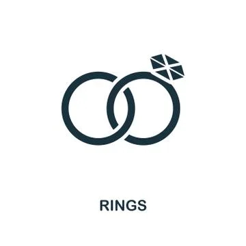 Rings creative icon. Simple element illustration. Rings concept symbol design Stock Illustration